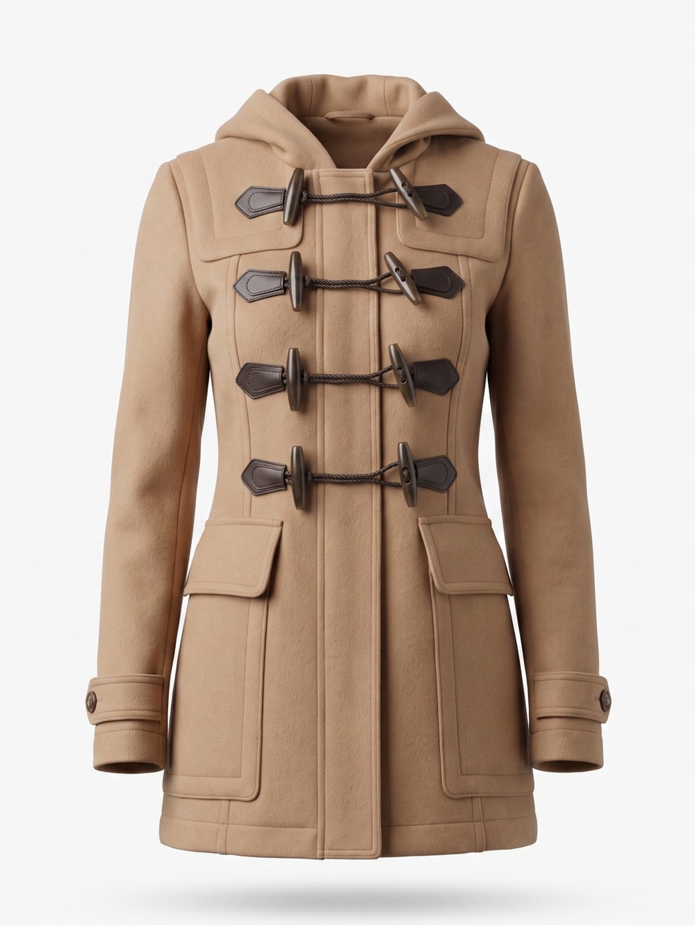 Burberry Wool Hooded Peacoat – Brown – Size 38 / US 4
